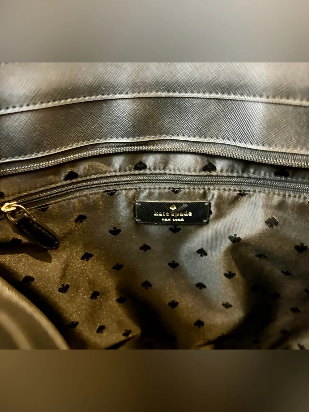 NWOT KATE SPADE Black Leather Canvas Tote & flower bouquet bag charm/key fob🖤💐